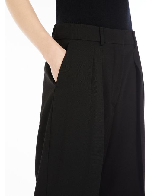 Sportmax Black Hello Front Pleats Straight Pants