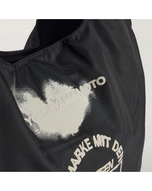 Y-3 Black Logo Printed Tote Bag for men