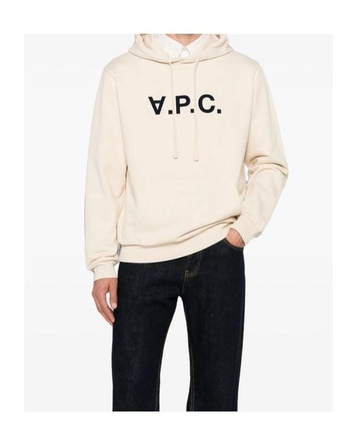 A.P.C. Natural Logo-Print Hoodie for men