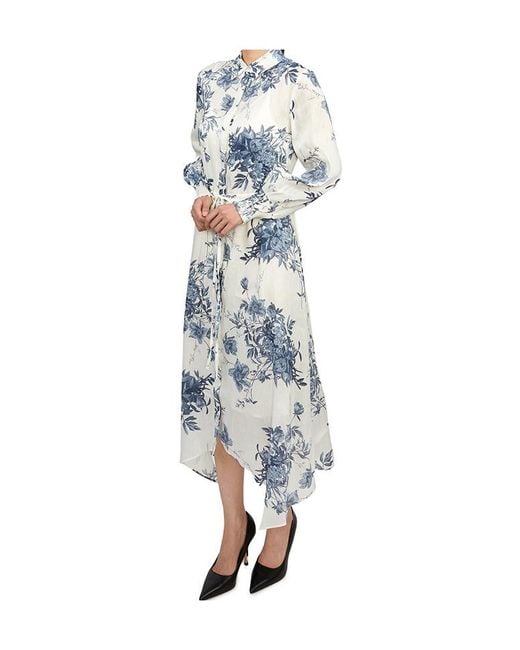 all saints blue dress AllSaints Women's Prue Draped Asymmetric Midi Dress, Blue, Size 6