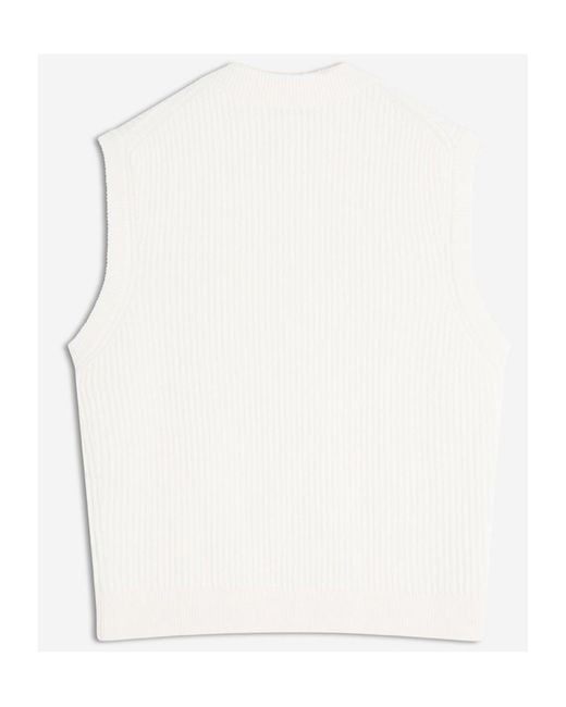 Maison Kitsuné White Maison Kitsun Fox Head Ribbed Vest for men
