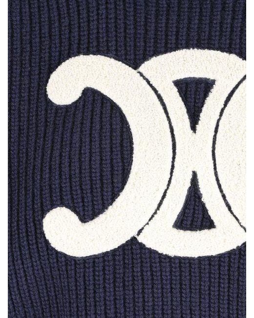 Céline Blue Crew Neck Sweater