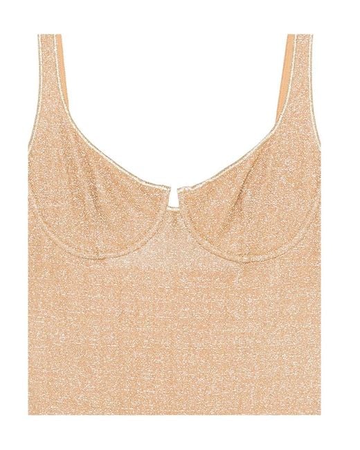 Oseree Natural Cut-Out-Detail Swimsuit
