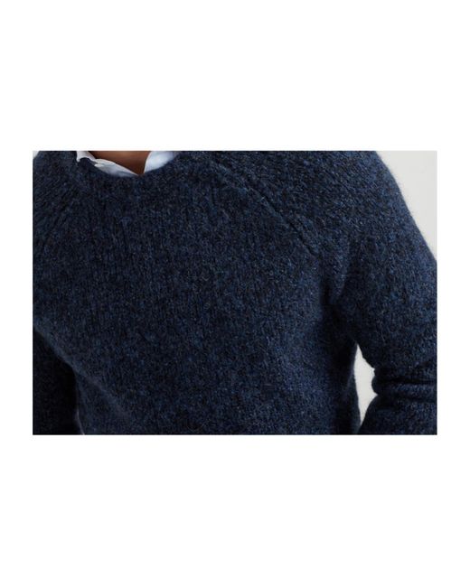 Brunello Cucinelli Blue Crewneck Knitted Jumper for men
