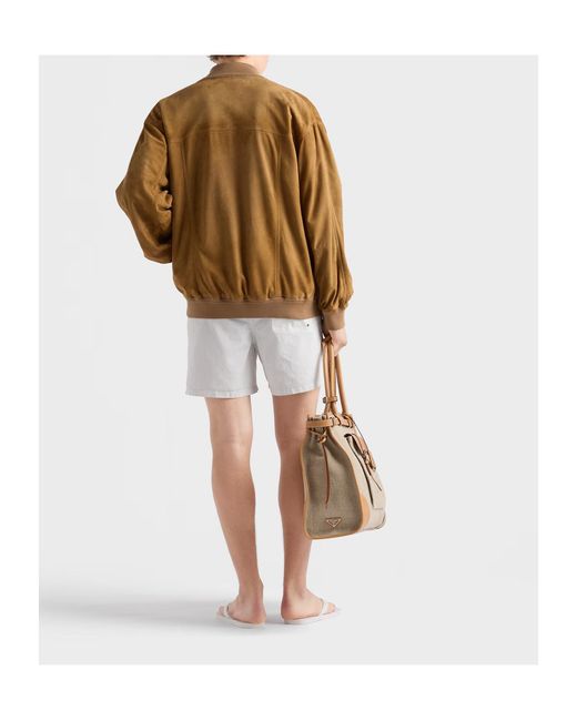 Prada Brown Suede Blouson Jacket for men