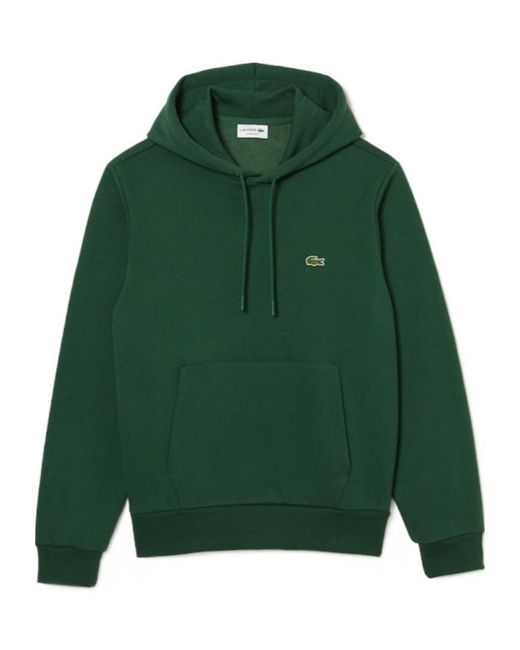 Lacoste Green Logo Embroidered Drawstring Hoodie for men
