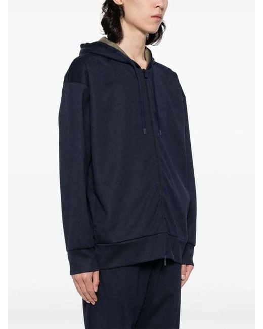 Lardini Blue Long-Sleeve Hooded Jacket for men