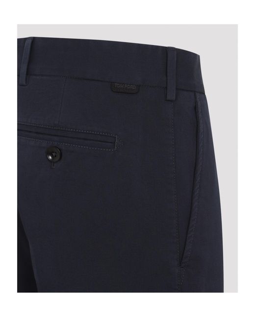 Tom Ford Blue Belt-Loop Trousers for men