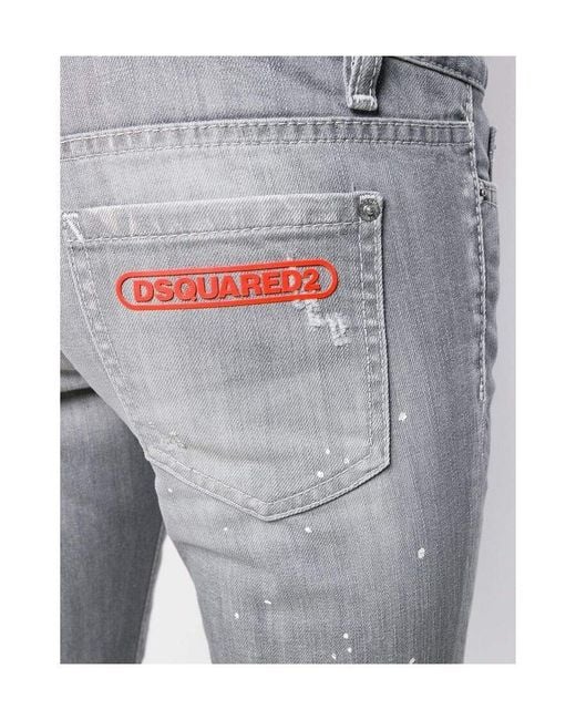 DSquared² Gray Slim-Fit Low Rise Trousers