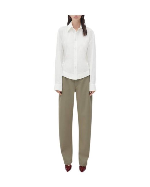 Bottega Veneta White Puff-Sleeved Buttoned Shirt