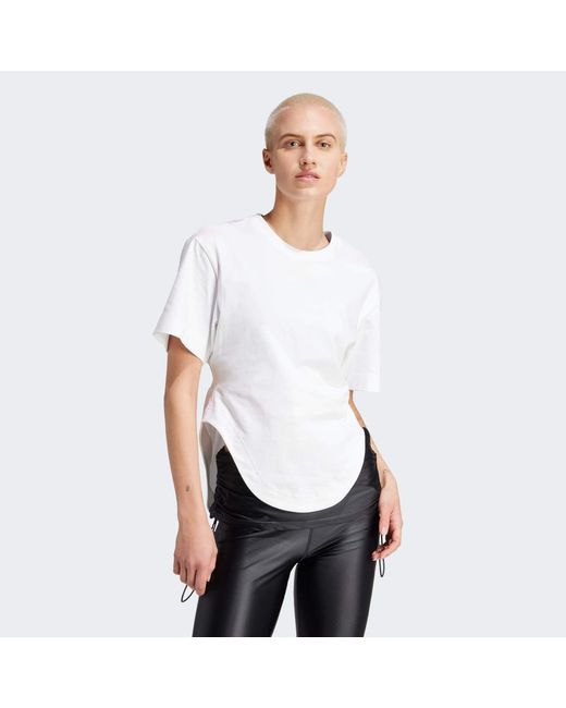 Adidas By Stella McCartney White Sportswear Curved Hem T-Shirt