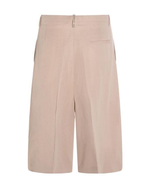 Fabiana Filippi Natural Pleated Bermuda Shorts