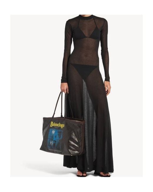 Balenciaga Black Long Sleeve Maxi Dress