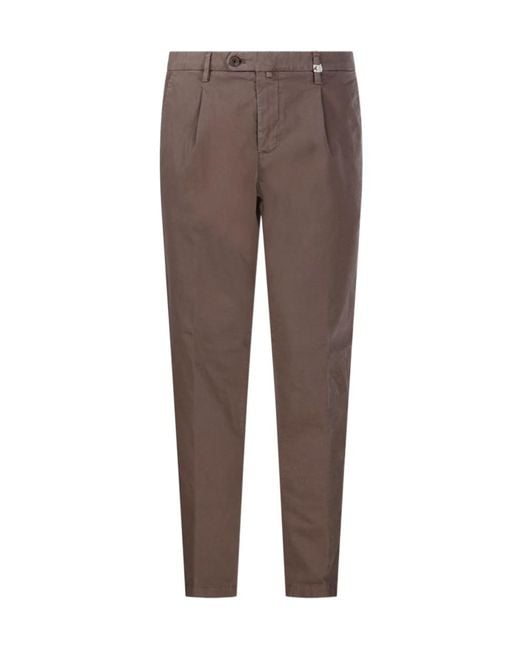 Myths Brown Straight-Leg Casual Trousers for men