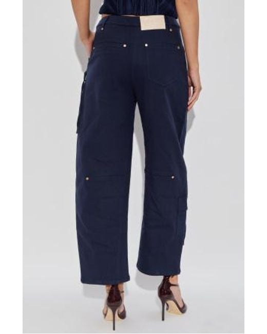Cult Gaia Blue Belt Loop Casual Pants