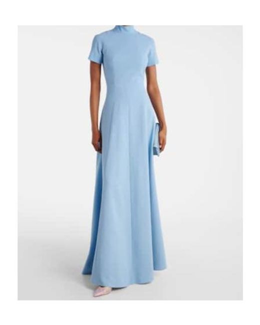 Emilia Wickstead Blue Malinda Wool Crêpe Gown