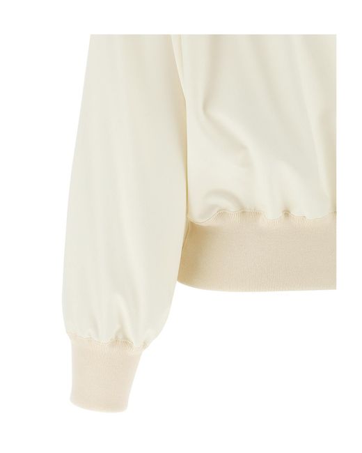 Fabiana Filippi White Lace-Insert Bomber Jacket
