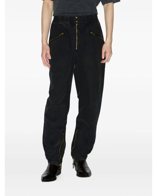 Isabel Marant Black Utility Zip Track Pants for men