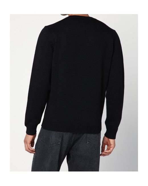 Roberto Collina Black Long-Sleeved Crewneck Jumper for men