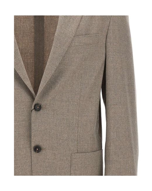 Corneliani Brown Single-Breasted Blazer for men