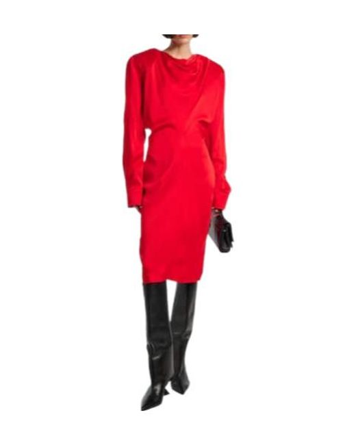 Stella McCartney Red Round-Neck Mid-Length Dress