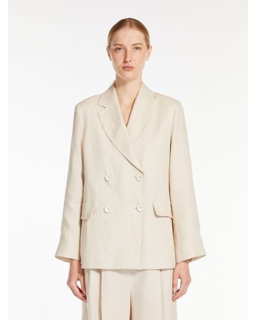 Max Mara Natural 'S Double-Breasted Long-Sleeved Jacket