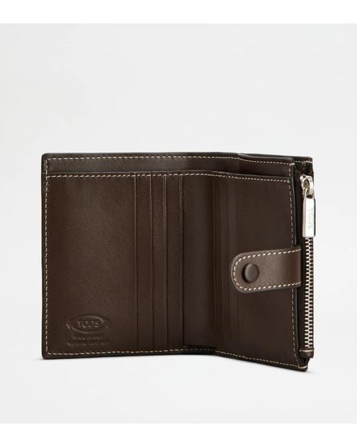 Tod's Brown Zipper Wallet for men