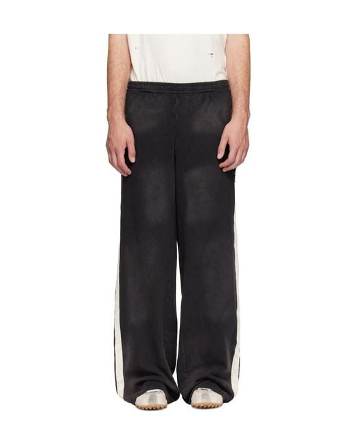 424 Black Striped Sweatpants for men