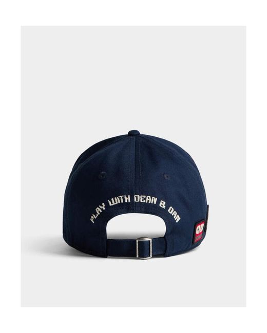 DSquared² Blue Gaming Logo Patch Baseball Cap for men
