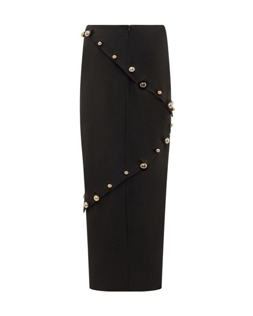 Awake Couture Black A.W.A.K.E. Mode Embellished Pencil Skirt