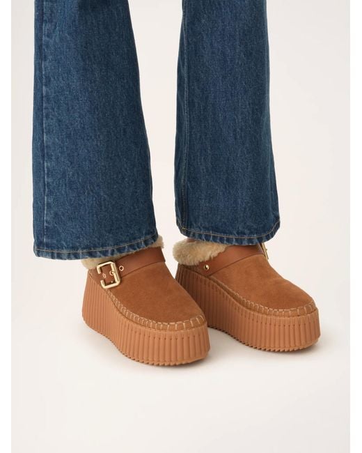 Chloé Brown Chloé Nama Wedge Mules