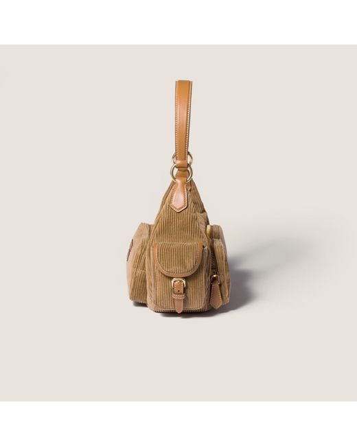 Miu Miu Brown Corduroy Pocket Bag