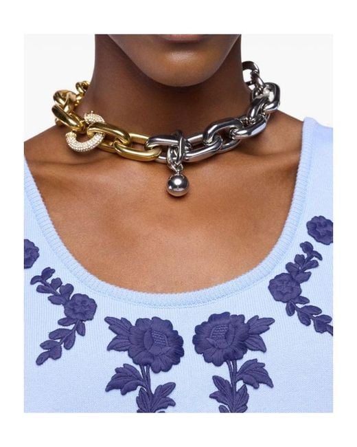 Rabanne Metallic Rabanne Two-Toned Chain-Linked Necklace
