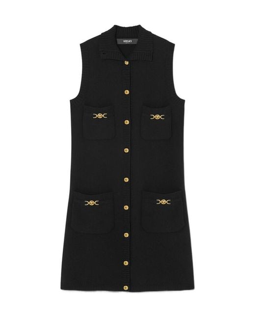 Versace Black Sleeveless Short Dress