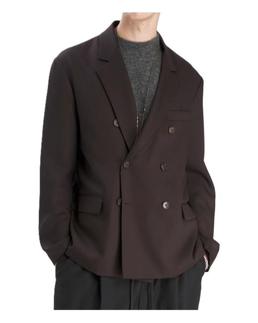 Barena Gray Classic Double-Breasted Blazer for men