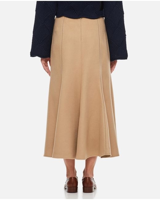 Gabriela Hearst Natural Medium Length Skirt
