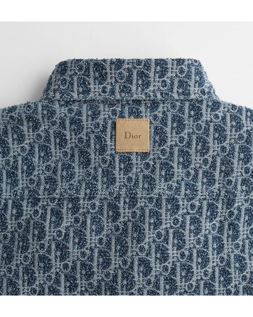 Dior Blue Iviera Oblique Short-Sleeved Shirt, Comfortable Fit for men