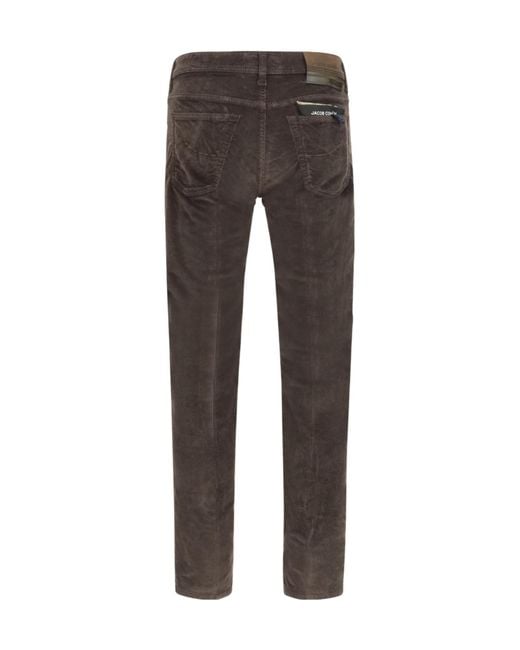 Jacob Cohen Gray Slim Corduroy Pants for men