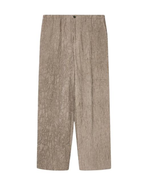 Emporio Armani Gray Button Detailed Wide Leg Pants for men