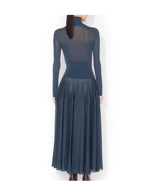 Alaïa Blue Peplum Viscose Dress