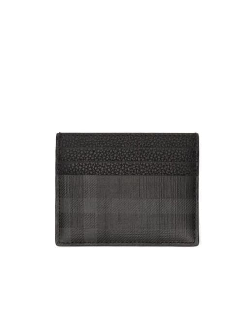Burberry Black City Check Card Case for men