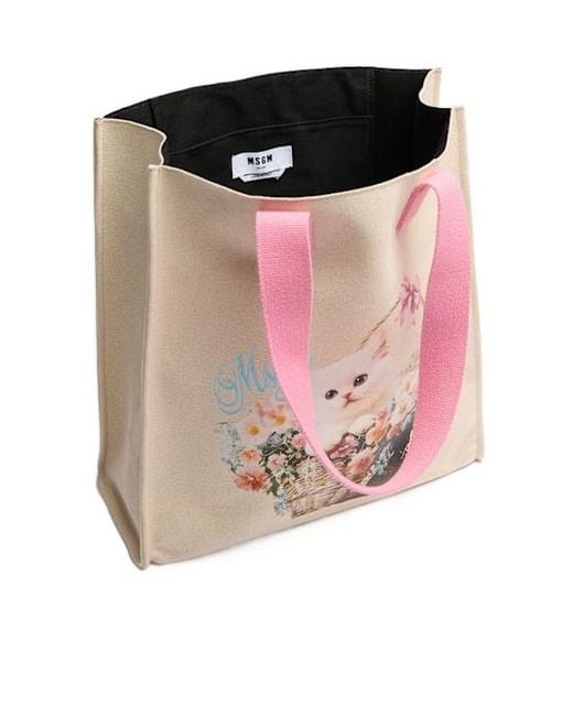 MSGM Pink Tote Vertical Bag