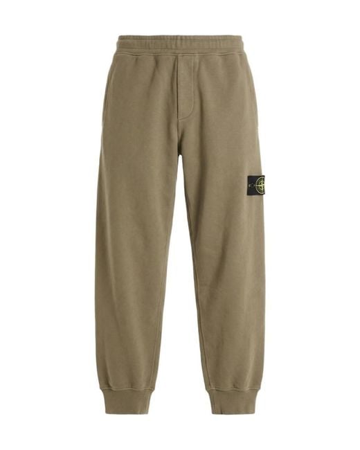 Stone Island Green Elastic-Waist Athletic Pants for men