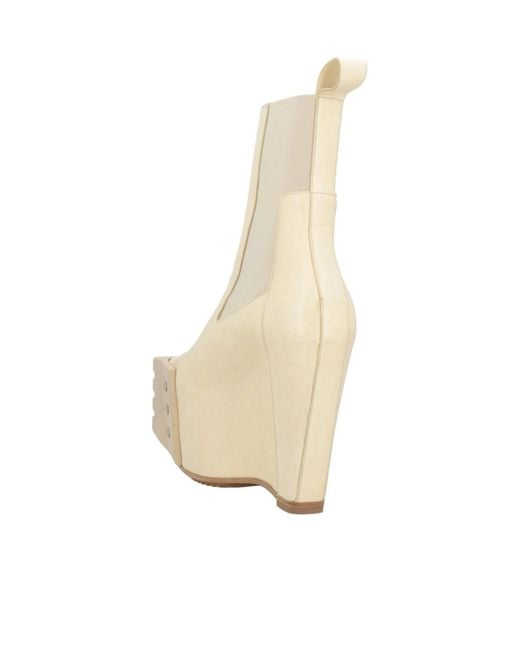 Rick Owens White Solid-Color Chelsea Boots