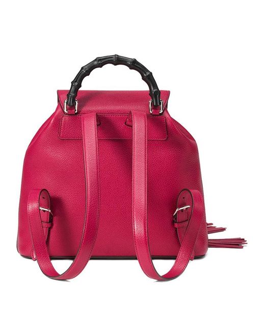 Gucci Red Grain Logo Backpack