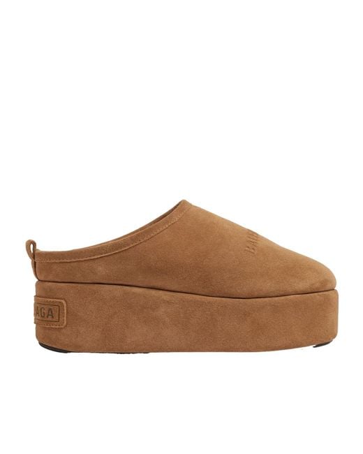 Balenciaga Brown Alaska Platform Mules