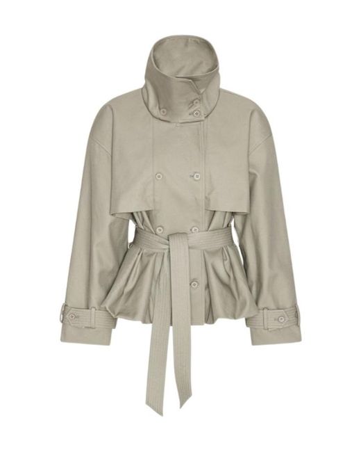 ROTATE BIRGER CHRISTENSEN Natural Short Belted Trench Coat