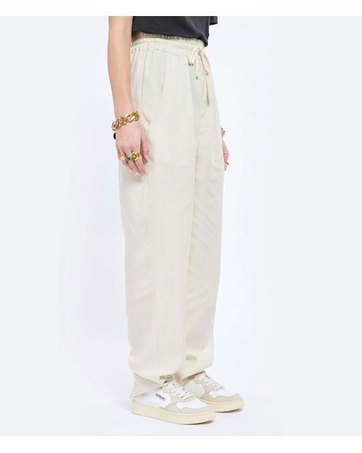 Isabel Marant White Drawstring-Waist Cotton Track Pants