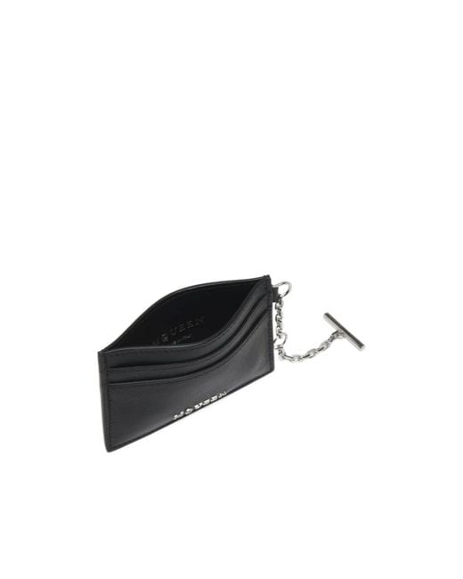 McQueen Black Sling Logo Plaque Card Holder