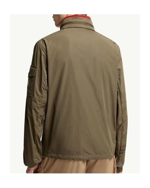 Moncler Green Sayan Logo Patch Zip-Up Jacket for men